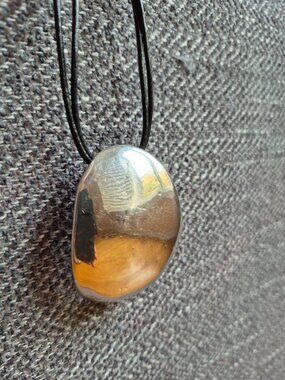 Vintage BAT-AMI Sterling Silver Modernist Pendant Necklace 925